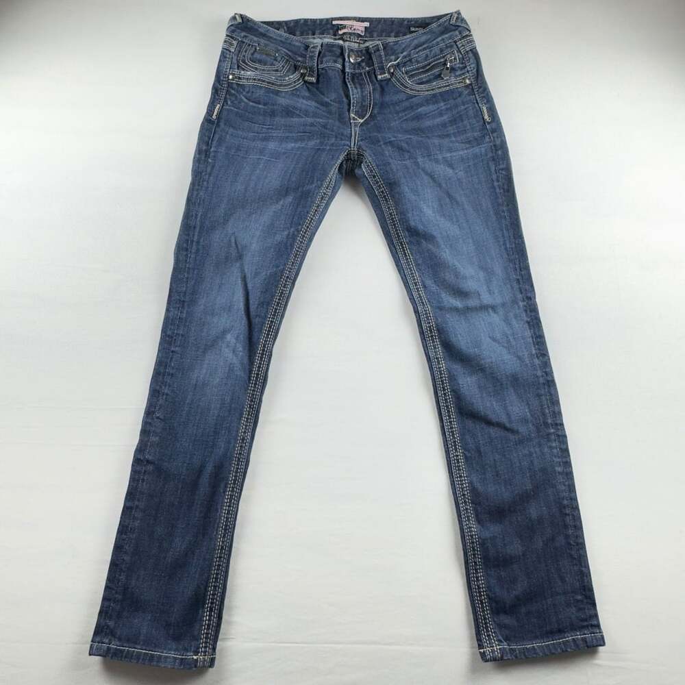ReRock for Express Skinny Jeans Blue Denim Embellished